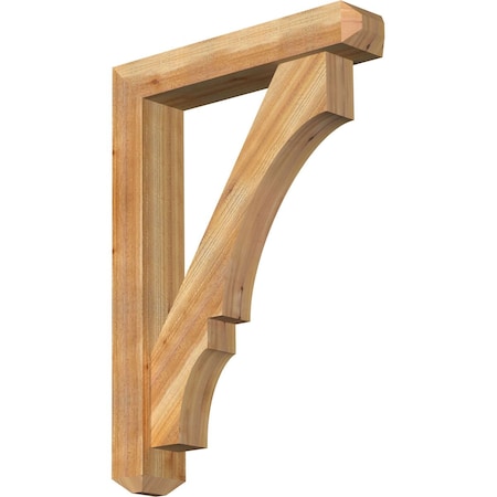 Ekena Millwork Balboa Craftsman Rough Sawn Bracket w/ Offset Brace, Western Red Cedar, 6"W x 30"D x 42"H BKT0604X30X42BOA04RWR